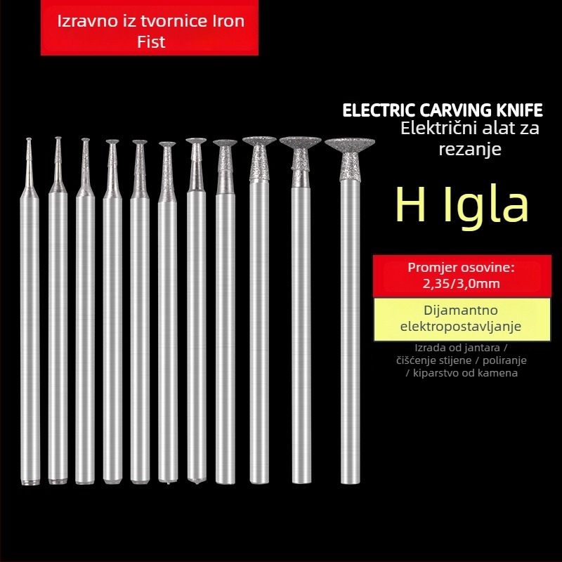 H Needle Emery Jade Graviranje Glava, Model H Needle, Iron Fist