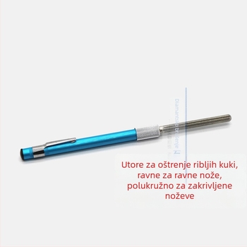 Diamantska dvostruka pilica za riblje udice, olovka-tipa oštrač, prijenosni alat za oštrenje na otvorenom (Model 8018S)
