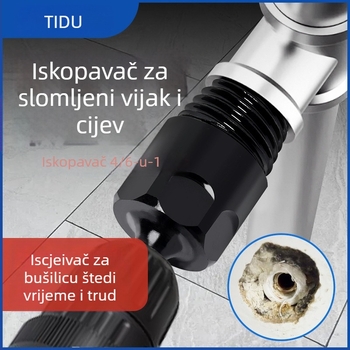 Univerzalni alat za vađenje polomljenih vijaka za slavine, ventile i cijevi; uklanja polomljene vijake; dizajn s obrnuto zubnim mehanizmom