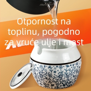 Keramička posuda za začine u japanskom stilu, kućni spremnik za pohranu, otporna na vlagu, vintage dizajn, pogodna za čvrste, tekuće i ljepive začine