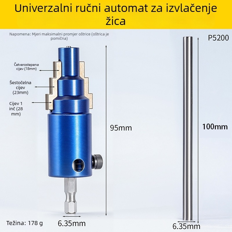 Univerzalni ekstraktor navoja za 1/2 in i 3/4 in kutne ventile slavine