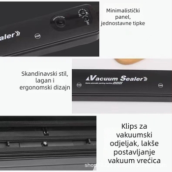 Mala kućna vakuumska mašina za zatvaranje, potpuno automatska, ABS kućište, model MC009, 50W, 220-110V