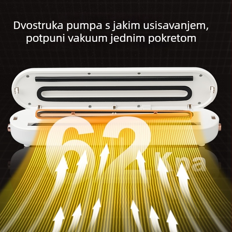 Kućna vakuumska mašina za pakiranje, automatsko vakuumsko zavarivanje, ABS kućište, 90W, 110–220V