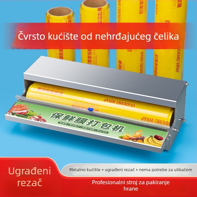 Komercijalni stroj za pakiranje folije, ručni pogon, pogodan za plastičnu foliju, funkcija zatvaranja