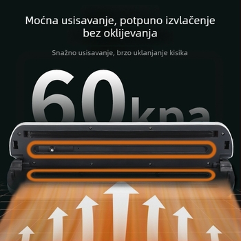 Bežični vakuumski zatvarač za kućnu upotrebu – suho/mokro zatvaranje, čuvanje svježine, model ZKFK-005, ABS kućište, ugrađena baterija, 11.1V, 90W, kapacitet ispod 500 mL