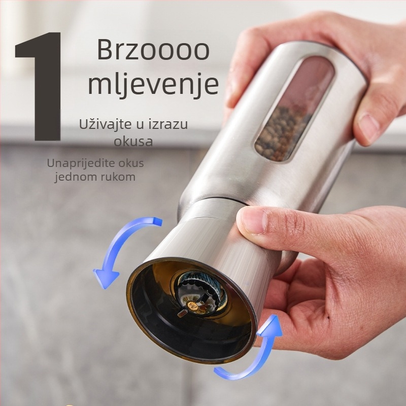 Mlin za papar, staklena kućišta, japanski stil dizajna, za čvrste začine, mogućnost tiskanja logotipa