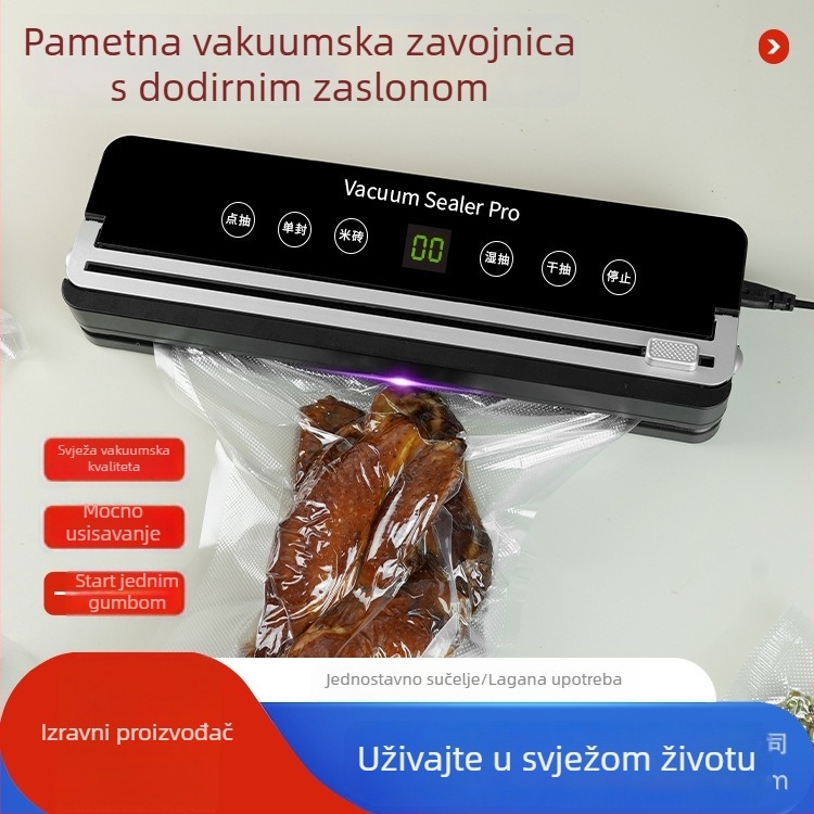 Kućni vakuumski zatvarač s ABS kućištem, 120W, napajanje iz utičnice, vakuumska funkcija, kapacitet ispod 500 mL