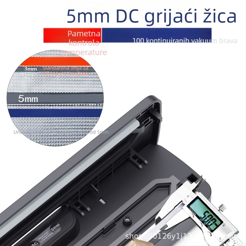 Automatska vakuumska mašina za pakiranje suhih i mokrih namirnica, kućište od nehrđajućeg čelika, 125W, napajanje AC 110-240V
