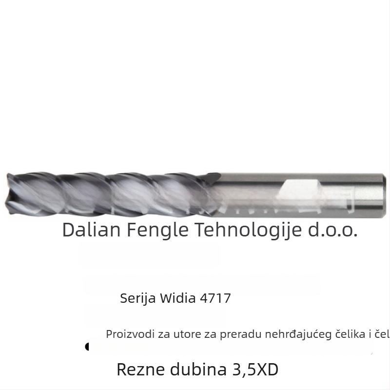 Karbidna končna freza, geometrija 55°, maksimalna dubina rezanja 3,5XD, 4717 serija, s premazom