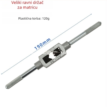 8-Piece Hand Tap Set with Flat-Blade Tap Wrench
