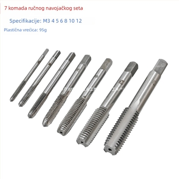 8-Piece Hand Tap Set with Flat-Blade Tap Wrench