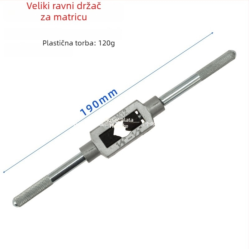 8-Piece Hand Tap Set with Flat-Blade Tap Wrench