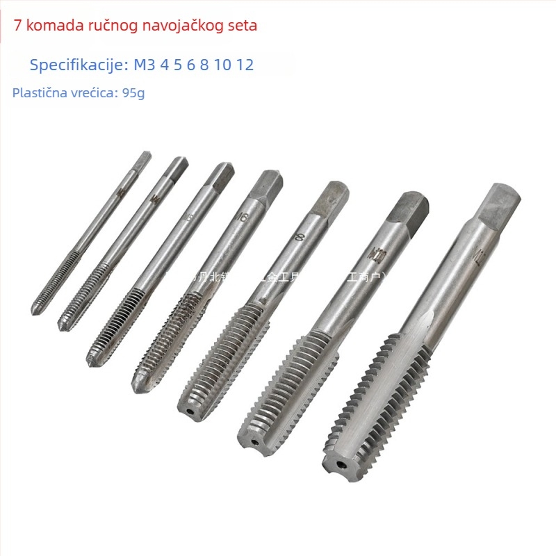 8-Piece Hand Tap Set with Flat-Blade Tap Wrench