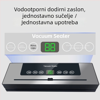 Kućna vakuumska zaprema za hranu — potpuno automatska, kućište od nehrđajućeg čelika, kapacitet 1501–2000 ml, dodirna kontrola