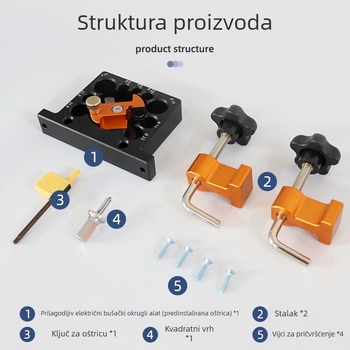 Alat za drvodjelstvo — Podesivi uređaj s 9 otvora koji pretvara četverokutne šipke u okrugle kolčiće (DIY)