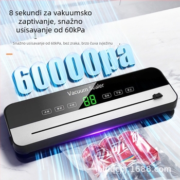 Stroj za vakuumsko pakiranje s nožem – dvostruka uporaba suho/mokro, 200W, 220V, kapacitet preko 2000 ml