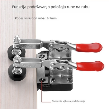 Uređaj za bušenje rupa za šarke – instalacijski lokalizator i zaustavljač za vrata ormara