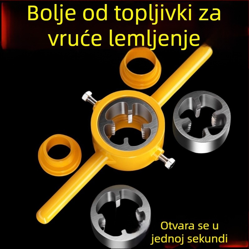 Set od 6 matrica za navoje PVC cijevi s ključenom za navoj