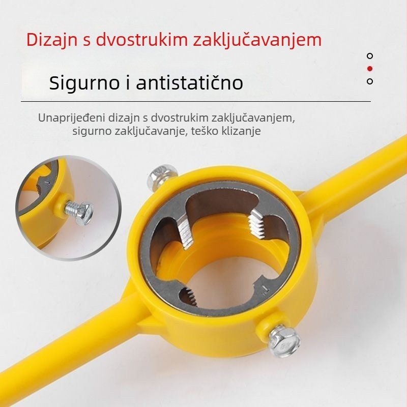 Set od 6 matrica za navoje PVC cijevi s ključenom za navoj
