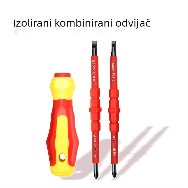 3-u-1 izolirani dvostrani odvijač set, magnetičnim vrhovima, Cr-V čelik, 144 g, za izolaciju, auto popravke, industriju i kućno održavanje