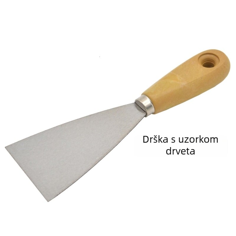 Špahtla za žbukanje s češljem od karbonske čelika i plastičnim držačem – drška s imitacijom drveta, čistač/škrab, majstorski alat