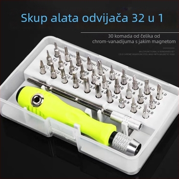 32-u 1 višenamjenski ručni odvijač set za popravak i rastavljanje mobilnih telefona i računala - krom-vanadijeva čeli, magnetni bitovi, 3,5 mm vrhovi