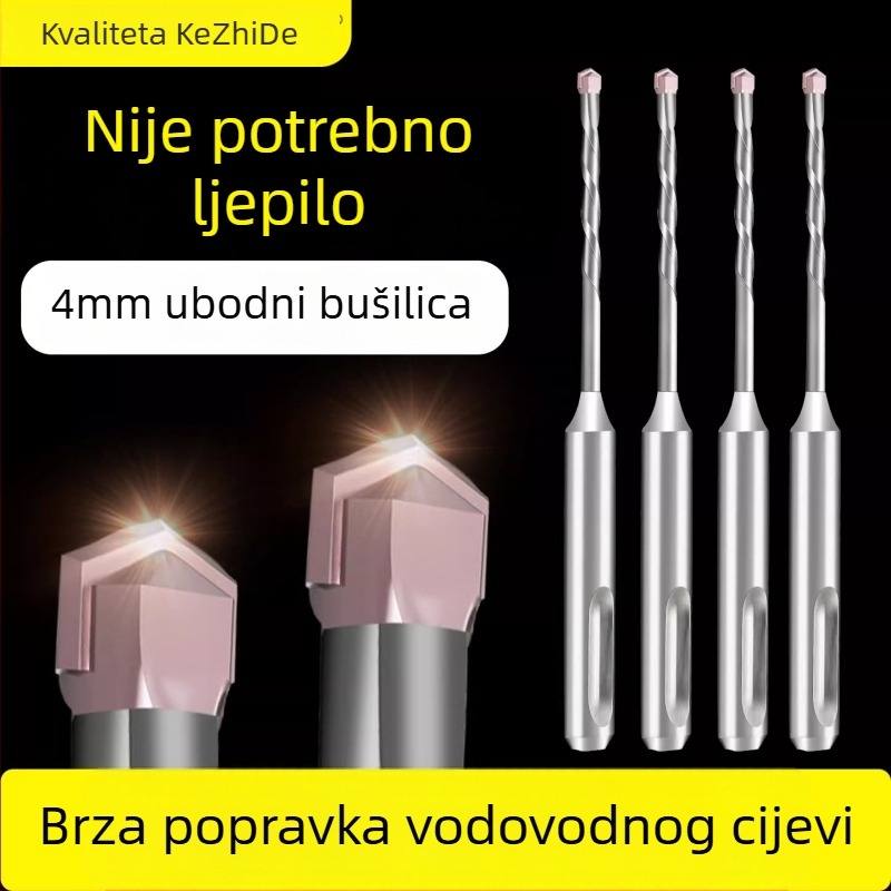 Vrtni bit za beton s električnim čekićem, legura volframovog čelika, 60 g, Ziplock pakiranje