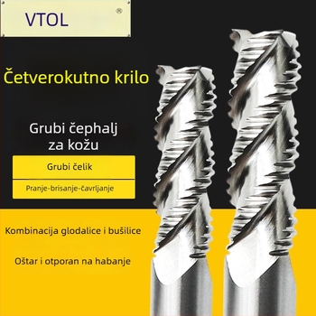 Gruba plošna freza, bijeli čelik, spiralno oštrenje, promjer Ø6-25 mm, 30° spiralni kut, bez premaza