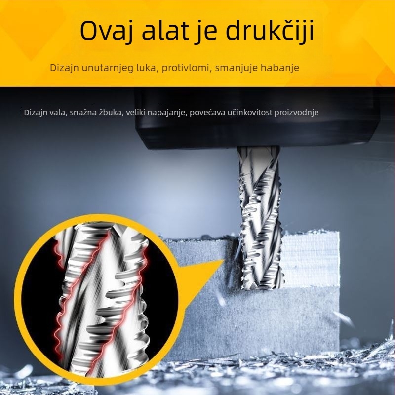 Gruba plošna freza, bijeli čelik, spiralno oštrenje, promjer Ø6-25 mm, 30° spiralni kut, bez premaza