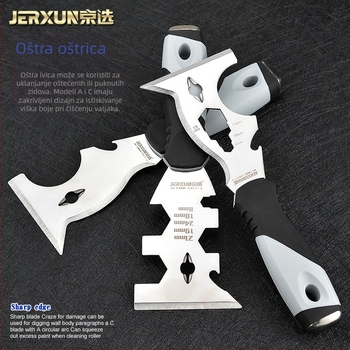Špatula od nehrđajućeg čelika za žbukanje i kit, višefunkcionalna debela spatula, marka JERXUN