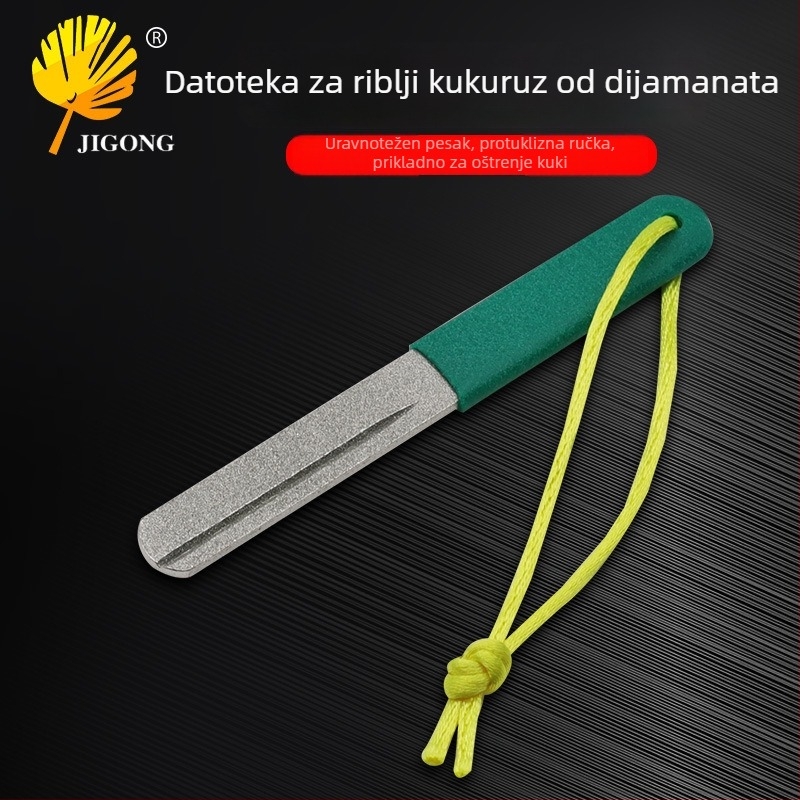 Diamantski pilnik za udice – Prenosni alat za oštrenje udica za varalice i fly fishing, brzi brusni kamen