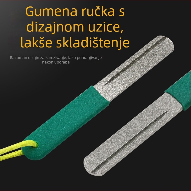 Diamantski pilnik za udice – Prenosni alat za oštrenje udica za varalice i fly fishing, brzi brusni kamen