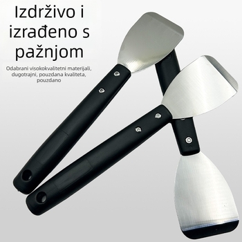 Špatula za žbukanje s debelom čepele, nehrđajući čelik, plastična drška, model Premium Long Handle Thick Putty Knife, za niveliranje zidova