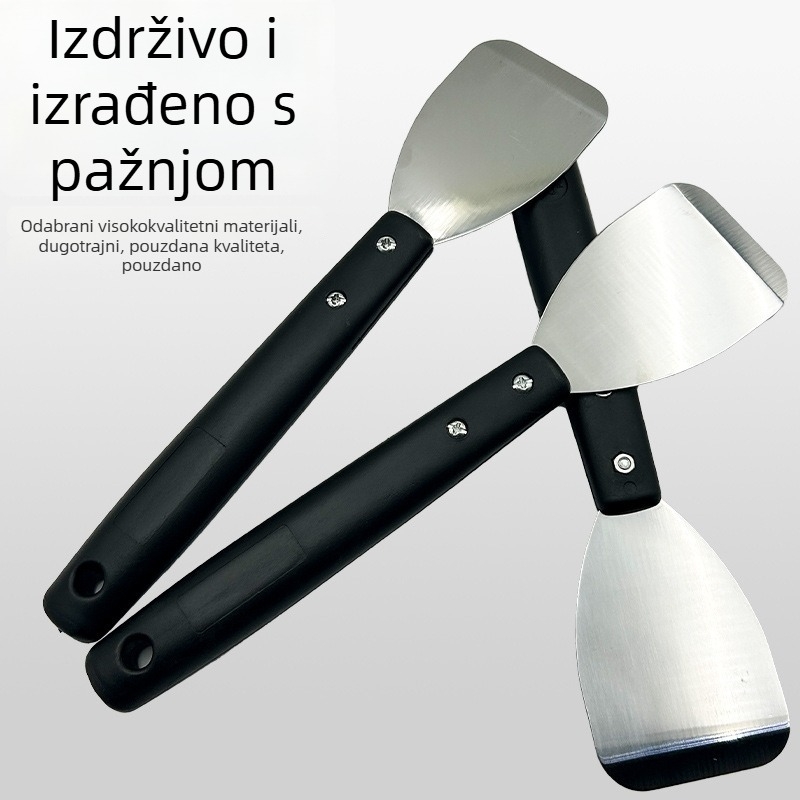 Špatula za žbukanje s debelom čepele, nehrđajući čelik, plastična drška, model Premium Long Handle Thick Putty Knife, za niveliranje zidova
