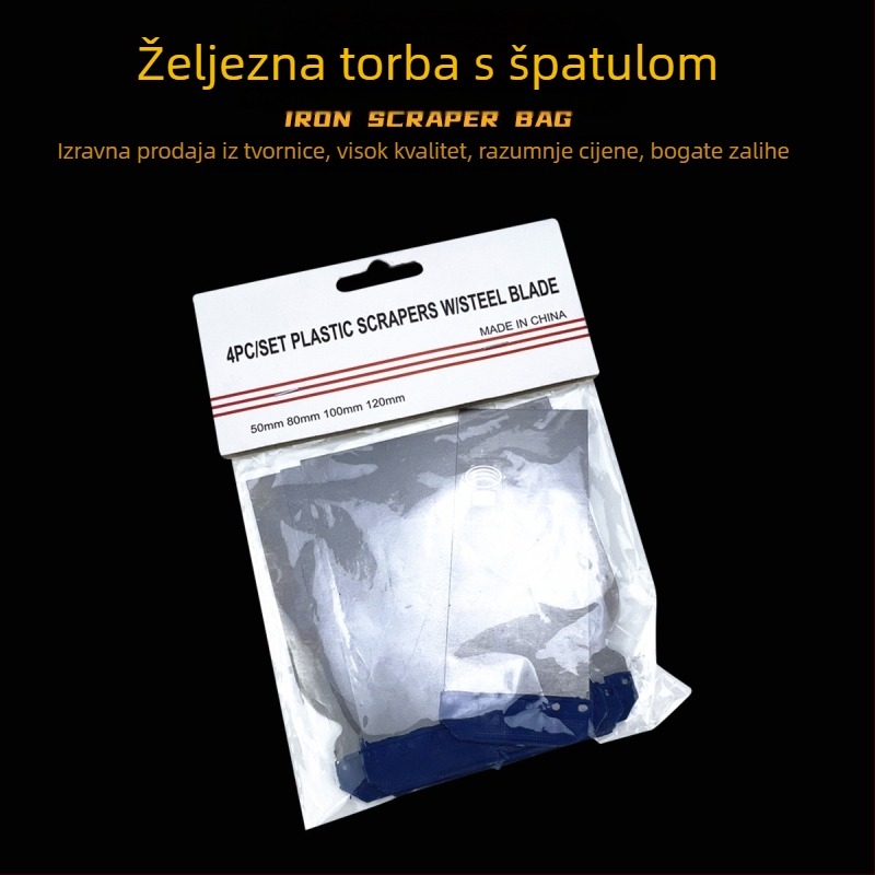 Set od 4 špatula za zidove – čišćenje i završna obrada, oštrice od željeznog lista