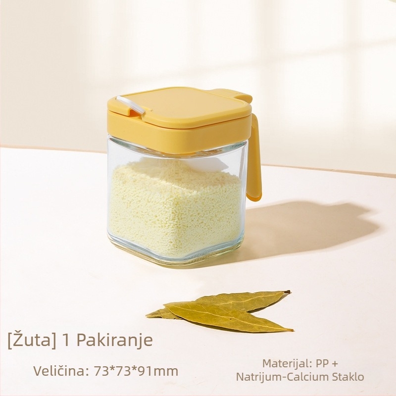 Staklena kutija i set posuda za začine, kutija za skladištenje čvrstih začina, mogućnost tiskanja logotipa, prilagodba, premium kvaliteta, moderno minimalistički dizajn
