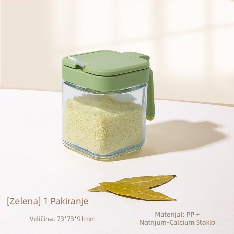 Staklena kutija i set posuda za začine, kutija za skladištenje čvrstih začina, mogućnost tiskanja logotipa, prilagodba, premium kvaliteta, moderno minimalistički dizajn