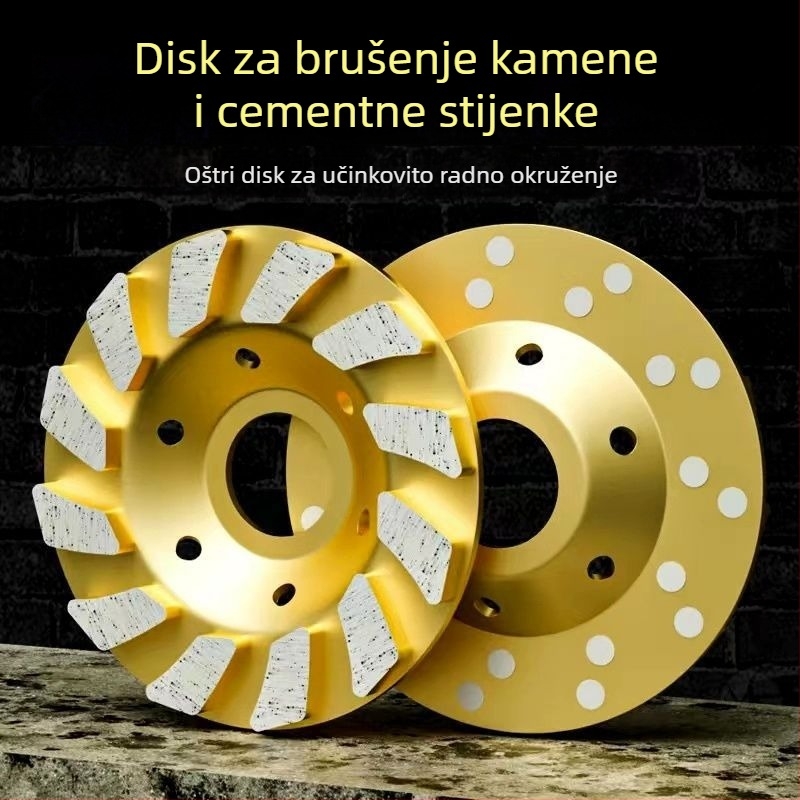 Diamantski kupolasti disk za brušenje – debeli, sinterirani; pogodan za beton, kamen, metal i podove