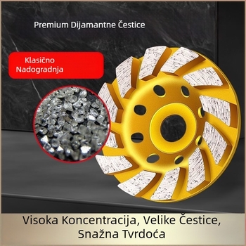 Diamantski disk za brušenje betona, kamena i mramora; kompatibilan s kutnim brusilom i podnim brusilom; poliranje