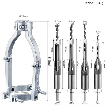 Čvrsti držač bušilice za kvadratni otvor – adapter za bušenje kvadratnih rupa na stolnoj bušilici