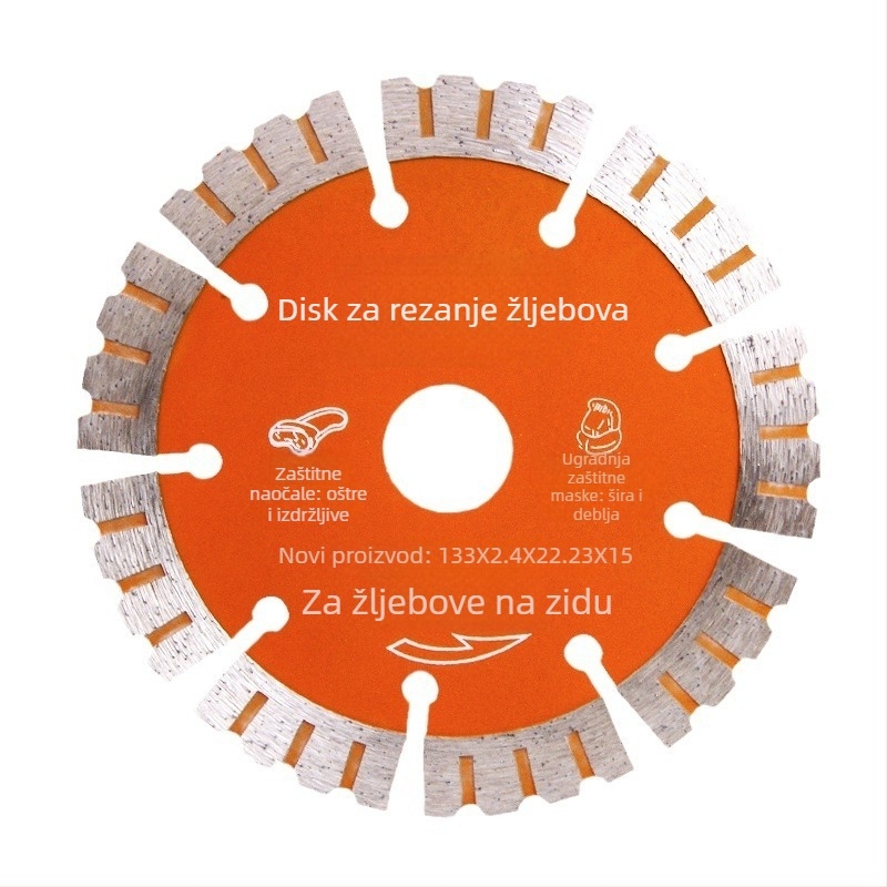 Dijamantni disk za rezanje kamena s utorima — marka Jirui, podrijetlo Shijiazhuang, primjena: obrada betona