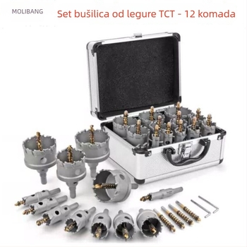 Karbidni set za proširivanje rupa, 12 komada, za legure nehrđajućeg čelika, aluminijske legure i željezne ploče