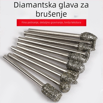 Set od 20 grubih dijamantnih glava za brušenje za graviranje nefrita, stakla, keramike i metala