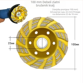 Dijamantni disk za brušenje čašastog oblika za beton (Marka: Strong; Model: Large clumping; Proces proizvodnje: Sintered; Pogodno za obradu betona)