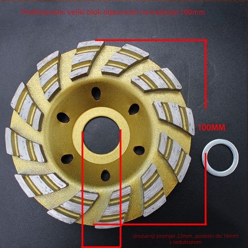 Dijamantni disk za brušenje čašastog oblika za beton (Marka: Strong; Model: Large clumping; Proces proizvodnje: Sintered; Pogodno za obradu betona)