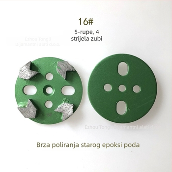 Dijamantna glava za brušenje s zubima oblika strelice, model s 5 rupa, za obnovu starog epoks podova i brušenje betona