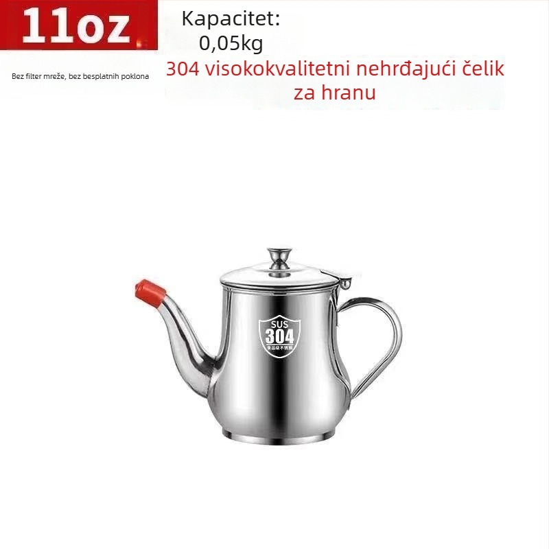 Nerđajući čelična posuda za ulje, izljev otporan na prolijevanje i filtr za kuhinju