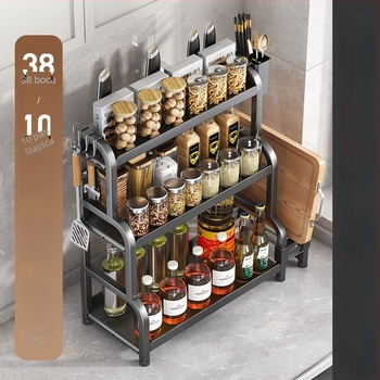 Police za začine u kuhinji, željezna konstrukcija, moderni minimalistički stil, instalacija bez bušenja, porijeklo Yongkang