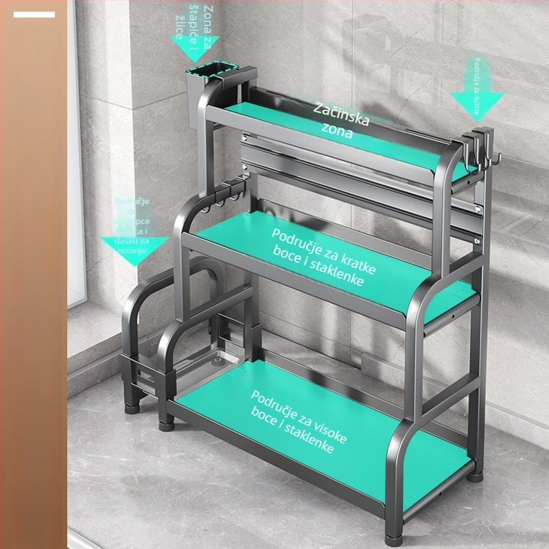 Police za začine u kuhinji, željezna konstrukcija, moderni minimalistički stil, instalacija bez bušenja, porijeklo Yongkang