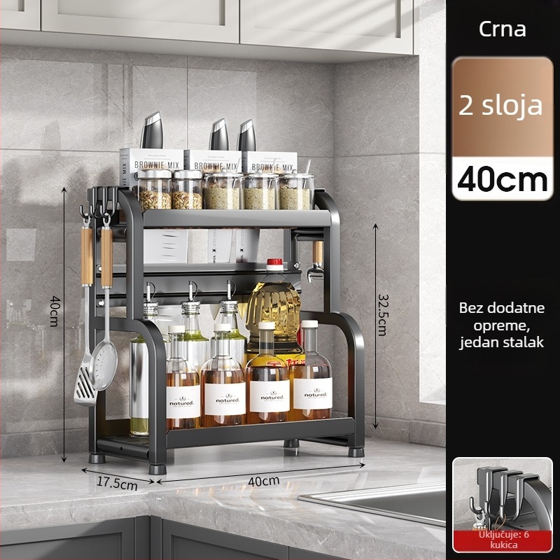 Police za začine u kuhinji, željezna konstrukcija, moderni minimalistički stil, instalacija bez bušenja, porijeklo Yongkang